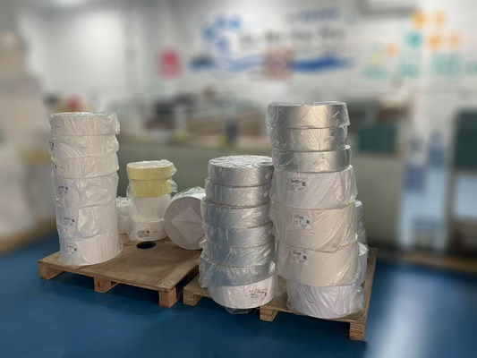 Etiquetas em branco, impermeáveis BOPP Adesivo Jumbo Roll 75μ espessura da face cola de óleo