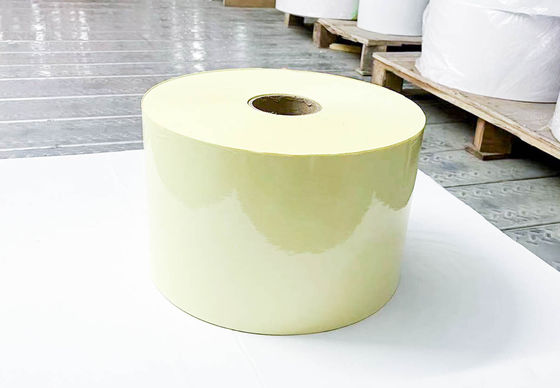 Papel autoaderente de adesivos rolos de papel 50 PET transparente adesivo acrílico 140 amarelo