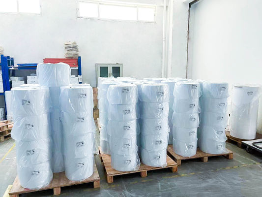 Papel de adesivos auto-aderentes tipo cola acrílica transparente em papel de papel branco brilhante de PVC