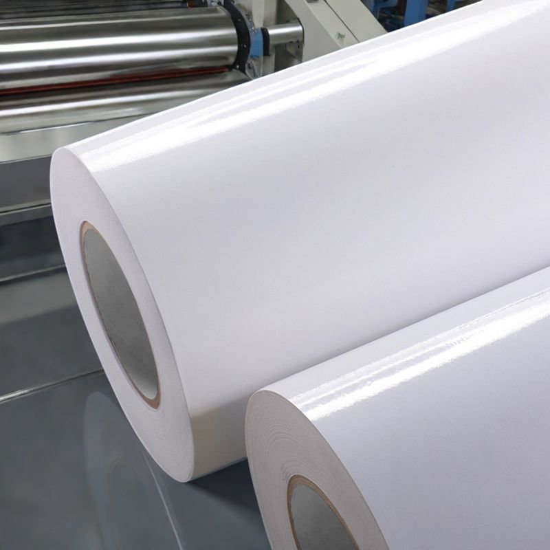 80 g Material de etiqueta de papel revestido com adesivo universal de fusão a quente e papel branco de vidro