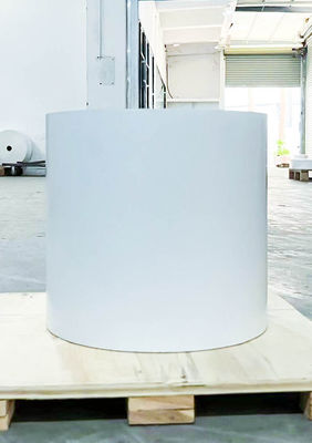 Bom preço Papel sintético revestido Papel térmico Jumbo Roll 75u Espessura da superfície Cola de óleo on-line